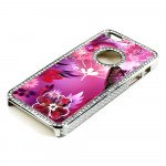 Wholesale iPhone 5 5S Butterfly Diamond Chrome Case (Purple MIX)
